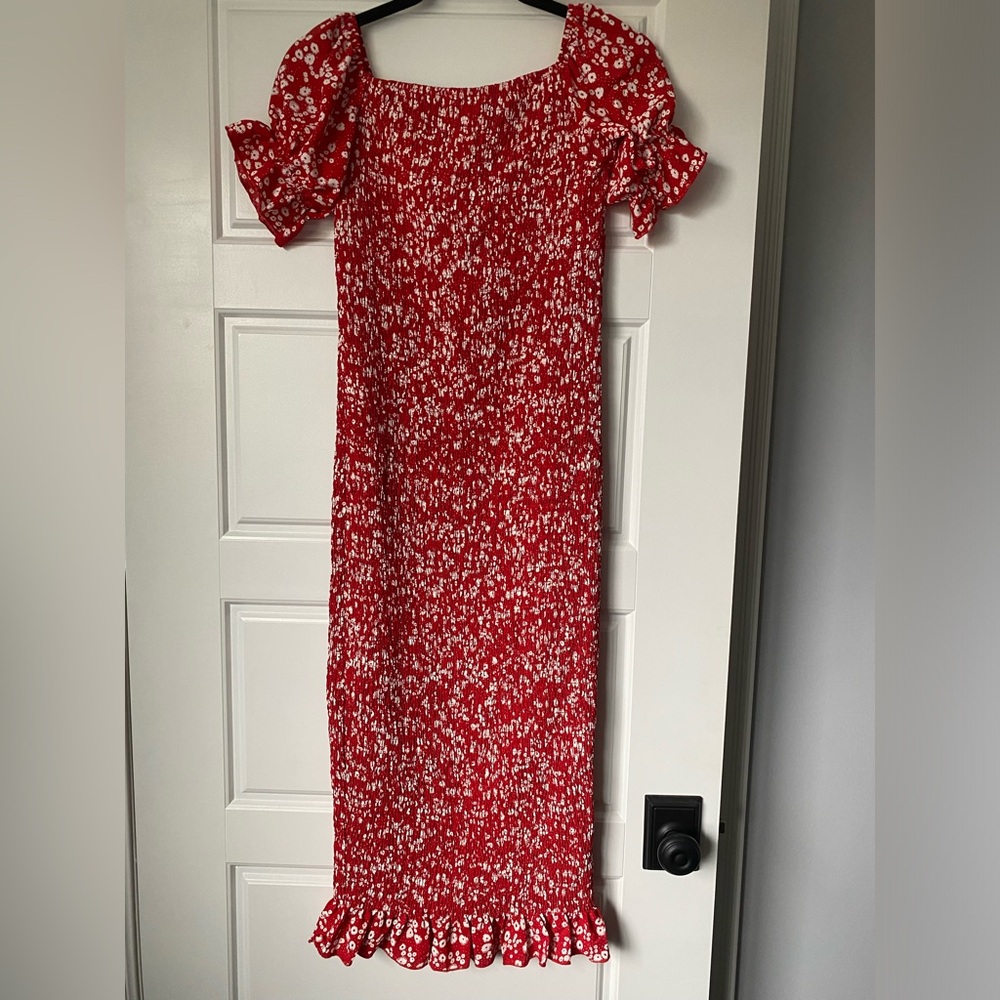 Off the Shoulder Midi Dress